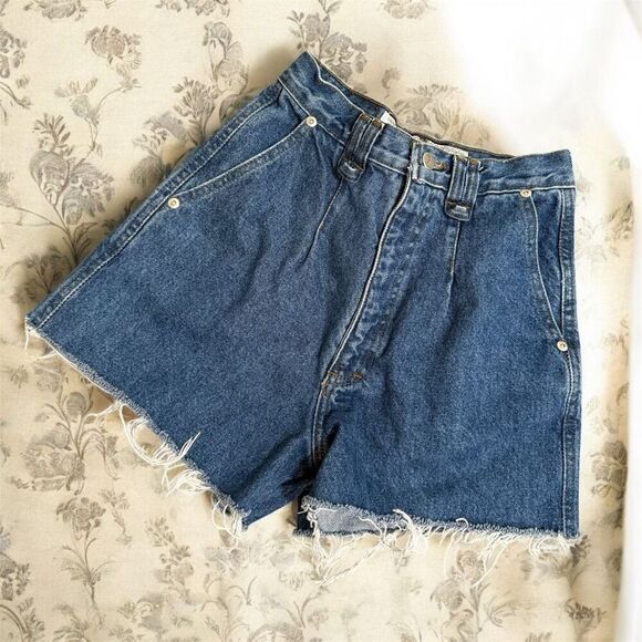 Vintage PS Jeans Pan Handle Slim Shorts High Waisted Cutoff 24” Blue - Picture 1 of 8